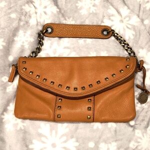 BCBCMaxAzria Studded Handbag with Zip Top, back pocket, EUC